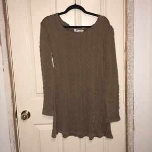 Long sleeve cable knit dress